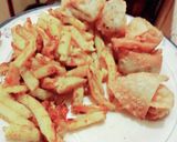 A picture of step 4 of Masala French fries.