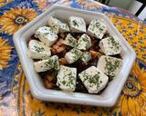 Une image de l'étape 10 de Salade de betteraves rouges au riz jaune, fonds d’artichauts et ricotta.