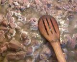 A picture of step 1 of chicken gizzards and hearts.