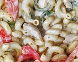 A picture of step 6 of 3 color white sauce Macroni.