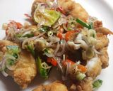 Foto langkah ke 5 dari resep Lele Fillet Tepung Sambal Matah (Balinese) #IkanLele #KreasiLele.