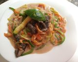 Foto del paso 6 de la receta: Falso spaghetti con salsa de hongos: rápido y fácil!