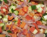 A picture of step 1 of Mediterranean filo pastry pie.