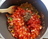 Foto del paso 3 de la receta: Pasta con salsa de pavo, pimientos y champiñones