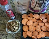 A picture of step 1 of Roasted Sweet Potatoes with Marshmallows and Walnuts.