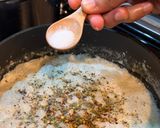 A picture of step 7 of Cacio E Pepe Ravioli in Lemon 🍋 Garlic 🧄 Cream Sauce with Roasted Sweet Peppers 🌶️ ( my Italian C.