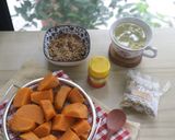 Foto langkah ke 3 dari resep Warm sweet potato puree with roasted peanut and black sesame (eat clean).
