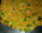A picture of step 5 of Bajra mix veg chilla.