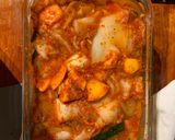 A picture of step 8 of Feasting at Home's kimchi recipe!.