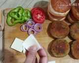 A picture of step 7 of Crispy Veg Tikki Burger Recipe/VegTikki Cheese Burger.