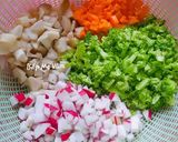 Hình bước làm 1 của món Súp tôm,mực,thịt băm và rau củ
