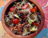 A picture of step 2 of Green Salad with Strawberries, Blueberries, and Savory Granola.