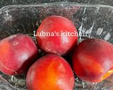 A picture of step 1 of Peach Simple Syrup:.