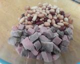 A picture of step 1 of Sig's Hot Beef and Bean Salad.