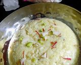 A picture of step 4 of Milk Cake/kalakand (phitkari/alum powder).