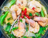 Hình bước làm 3 của món Canh chua tômCá khô đù chiênRau muống xào tỏi