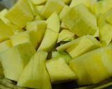 A picture of step 1 of Raw mango vaghariyu.