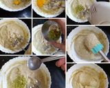 A picture of step 3 of Pistachio cake with White Chocolate Glaze.