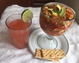 A picture of step 5 of Michoacán-Style Shrimp Cocktail and Non-Alcoholic Citrus Drink.