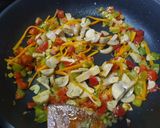 Foto del paso 5 de la receta: Tagliatelle con pollo, champiñones y verdura