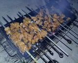 A picture of step 3 of Seekh kabab.