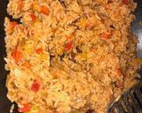 A picture of step 5 of Mexican chicken & rice.