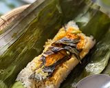A picture of step 9 of Grilled Rice in Banana Leaves/Nasi Bakar.