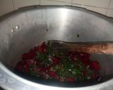 A picture of step 4 of Beetroot with Leaves (Bhujya) Chukander ki bhujiya.