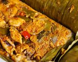 Foto langkah ke 13 dari resep Nasi Bakar Isi Tongkol, Cumi, Dan Kecombrang.