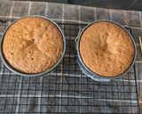 A picture of step 3 of Super Mario Mushroom Cake.