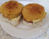 A picture of step 1 of My Cordon Bleu Sandwich 😁.