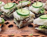 A picture of step 4 of One bite Chicken & Cucumber Sandwiches.