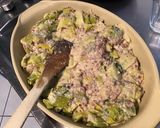 Une image de l'étape 6 de Flan de poireaux à la crème de brocciu, jambon cru et emmental.