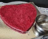 A picture of step 7 of Heart shape red velvet cake.