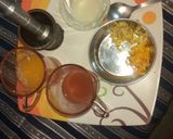 A picture of step 1 of Orange carrot juice with haldi, ginger.