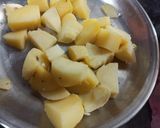 A picture of step 12 of Aloo ki Jalebi with aloo chaat.