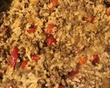 A picture of step 4 of California Farm Red Lentil Ground Beef Rice Rolls.