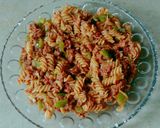 A picture of step 6 of Beef Keema Pasta.