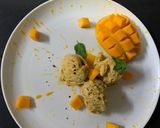 A picture of step 7 of Mango with coffee ice cream.