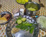 A picture of step 1 of Rice is Nice Mango and Amla Rice with side dish vegetable Avial.