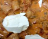 A picture of step 6 of My Chicken Sausage with Pasta in a Creamy Soft Cheese sauce 😆.