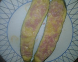 Foto del paso 3 de la receta: Calabacines rellenos de jamón cocido y queso al microondas