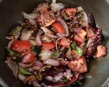 A picture of step 3 of Chow Chow chutney.