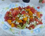 A picture of step 4 of Watermelon salad.