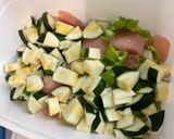 Une image de l'étape 17 de Poulet mariné grillé aux poivrons et courgette.