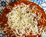 A picture of step 6 of Sopa Azteca (without chicken).