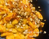 A picture of step 16 of Malloreddus (Sardinian Gnocchetti) with Sun-Dried Tomato Pesto.