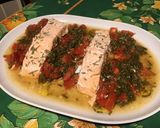 Une image de l'étape 10 de Pavés de saumon aux tomates, salicornes, échalotes et estragon.
