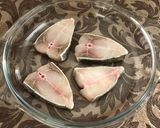 A picture of step 1 of Chettinad Fish Fry.