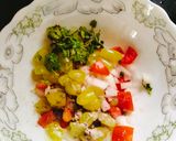 A picture of step 1 of Mango salsa.